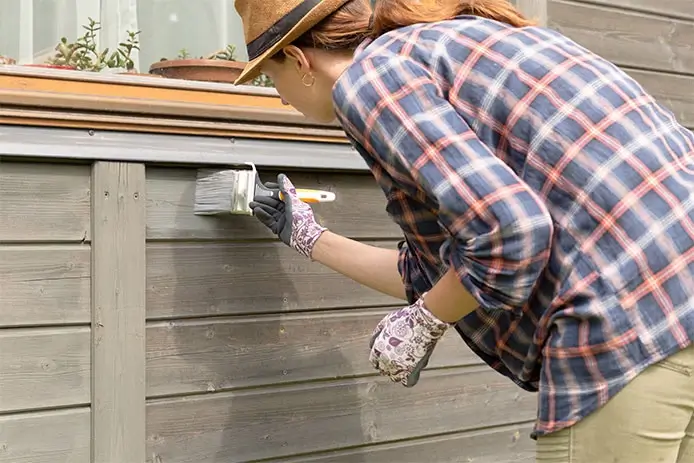 Woman Painting House