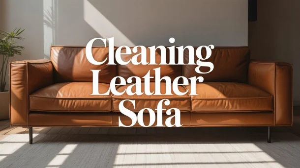 cleaning leather sofa