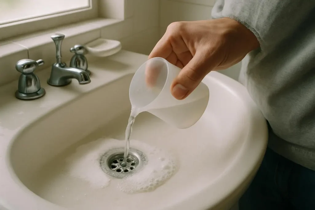 clean-shower-drain-clean-with-baking-soda-and-vinegar